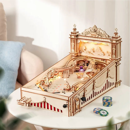 ROKR 3D Pinball Machine 3D Wooden Puzzle (EG01) | Sound & Light Tabletop Game