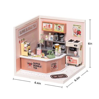 Rolife Super Creator Double Joy Bubble Tea DIY Miniature House Kit (DW006) | 1:24 Scale