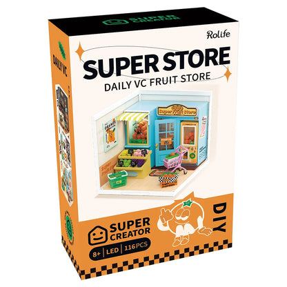 Rolife Super Creator Super Fruit Store DIY Miniature House Kit (DW003) | 1:24 Scale