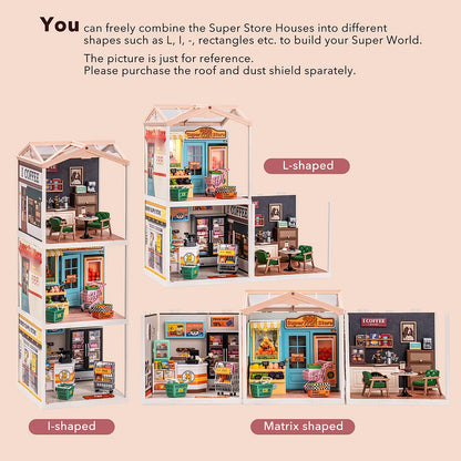 Rolife Super Creator Daily Inspiration Cafe DIY Miniature House Kit (DW001) | 1:24 Scale