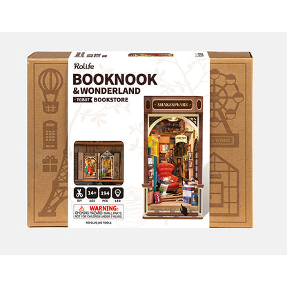 Rolife Bookstore DIY Book Nook Shelf Insert Kit (TGB07) | Touch Light