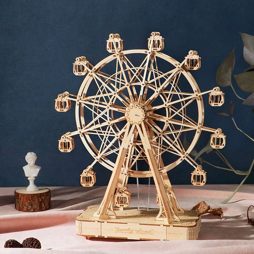 Rolife Ferris Wheel 3D Wooden Puzzle Music Box TGN01 Model Building Block Kits Assembly Toy Gift for Children Adult