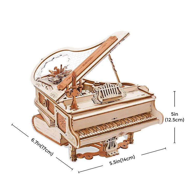 ROKR Magic Piano Mechanical Music Box 3D Wooden Puzzle AMK81 Self-playing piano Kids and Adults Building Block Kits Toys