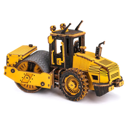 ROKR Road Roller 3D Wooden Puzzle (TG701K) | DIY Engineering Vehicle Model