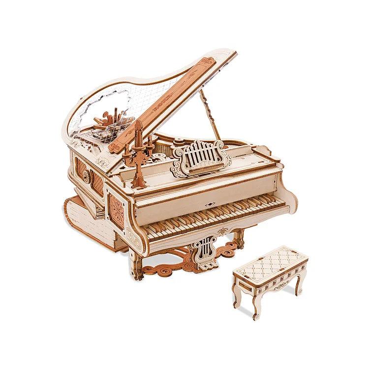 ROKR Magic Piano Mechanical Music Box 3D Wooden Puzzle AMK81 Self-playing piano Kids and Adults Building Block Kits Toys