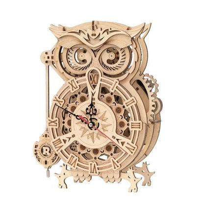ROKR Owl Clock 3D Wooden Puzzle (LK503) | Mechanical Gear Clock Model