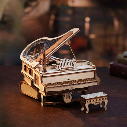 ROKR Magic Piano Mechanical Music Box 3D Wooden Puzzle (AMK81) | Self-Playing Keys