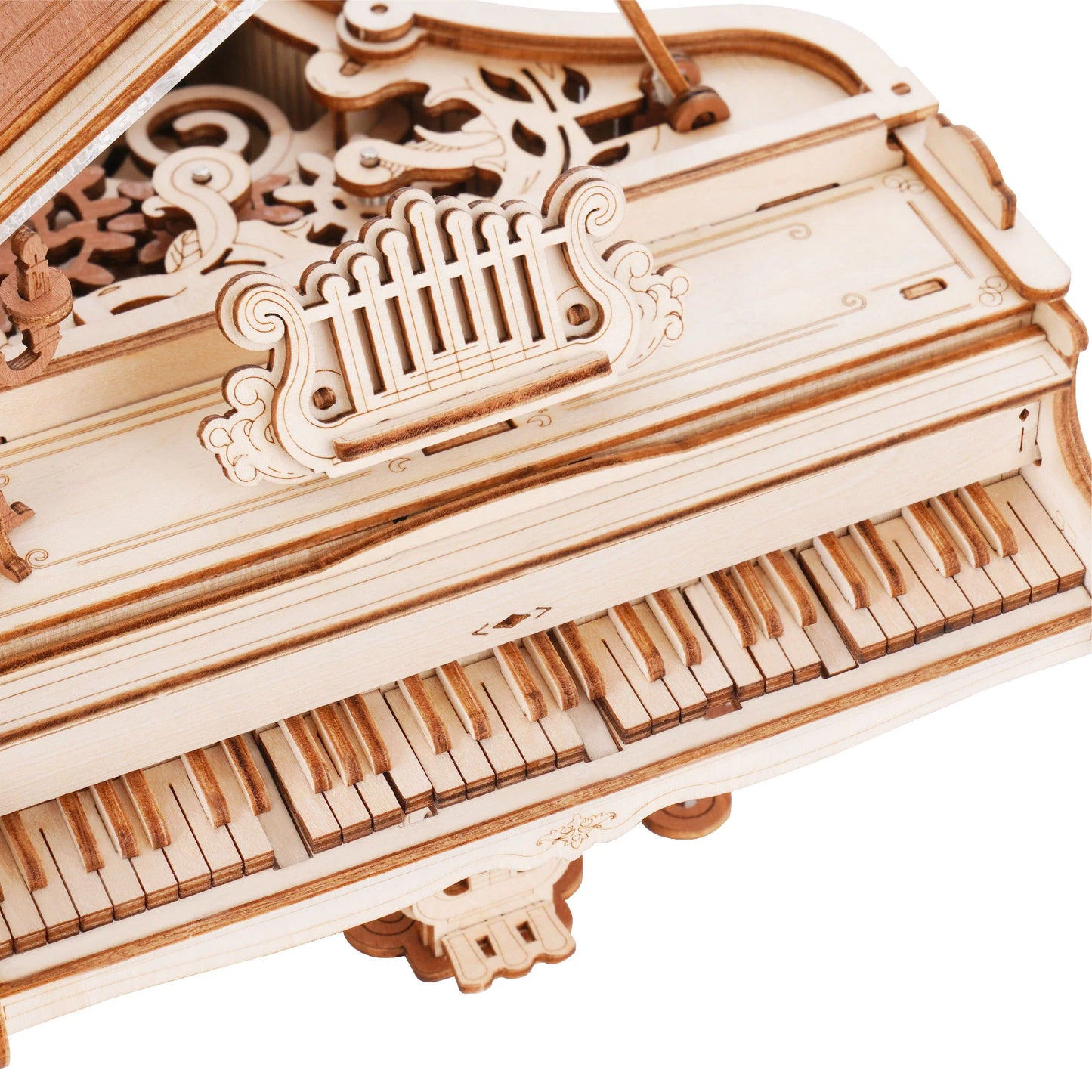 ROKR Magic Piano Mechanical Music Box 3D Wooden Puzzle AMK81 Self-playing piano Kids and Adults Building Block Kits Toys