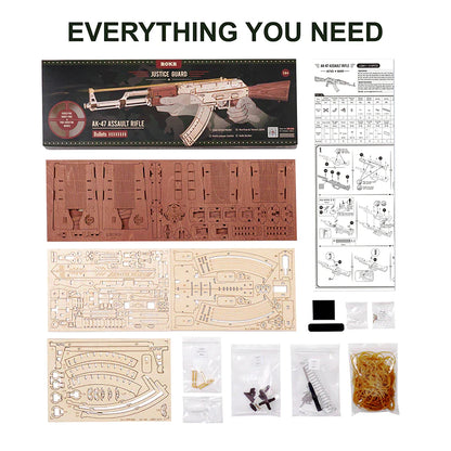 ROKR AK-47 Assault rifle 3D Wooden Puzzle (LQ901) | Mechanical Model
