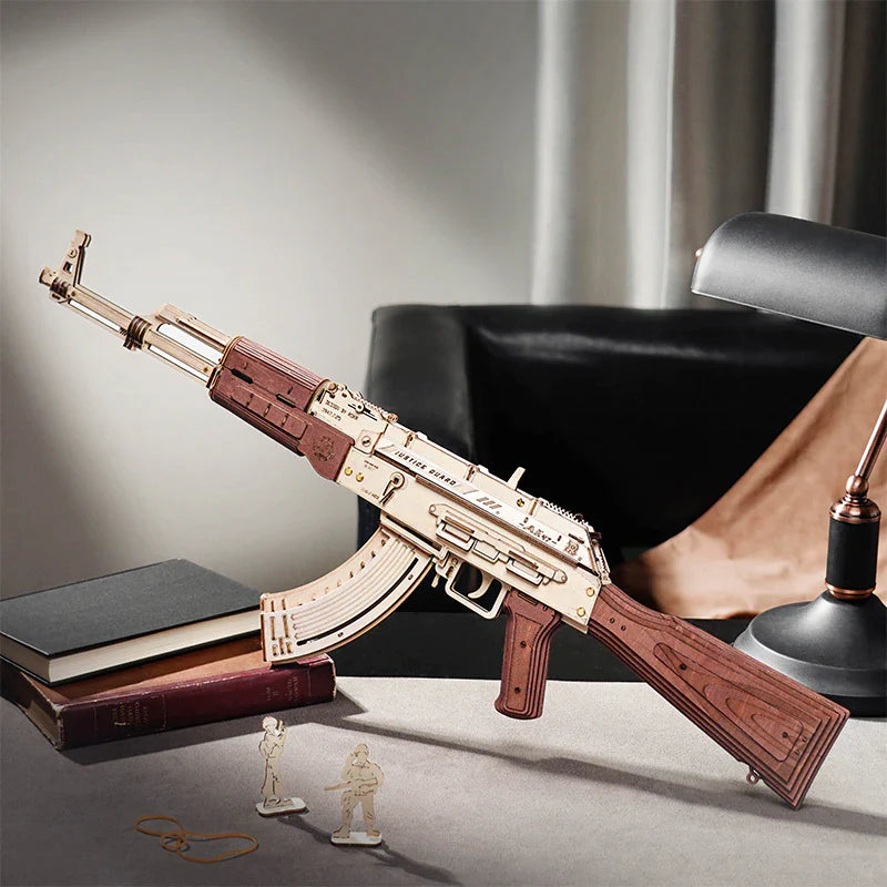 ROKR AK-47 Assault Rifle Gun Toy 3D Wooden Puzzle LQ901 Assault rifle building blocks Shooter Gifts For Children