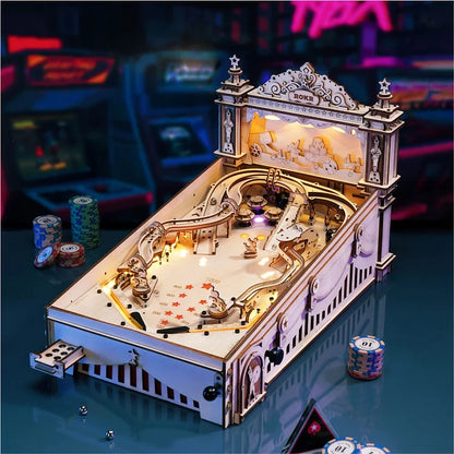 ROKR 3D Pinball Machine 3D Wooden Puzzle (EG01) | Sound & Light Tabletop Game