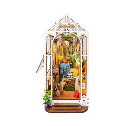 Rolife Holiday Garden House DIY Book Nook Kit (TGB06) | Touch Light Shelf Insert