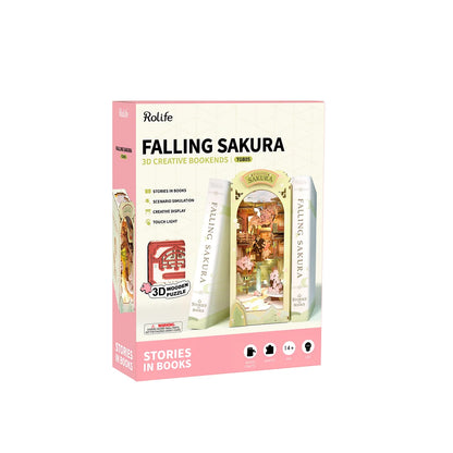 Rolife Falling Sakura DIY Book Nook Shelf Insert (TGB05) | LED Light