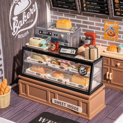 Rolife Super Creator Golden Wheat Bakery DIY Miniature House Kit (DW005) | 1:24 Scale