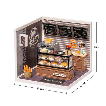 Rolife Super Creator Golden Wheat Bakery DIY Miniature House Kit (DW005) | 1:24 Scale