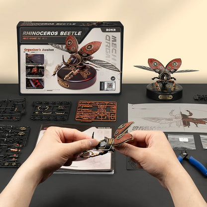 ROKR Rhinoceros Beetle 3D Puzzle (MI01) | Touch-Activated Mechanical Insect Model